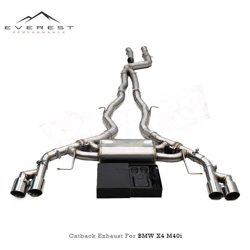 Racing Valvetronic Catback Exhaust System for BMW X3/X4 M40i 3.0T 2018-2025 SUS304 With Valved Muffler Controller Pipes