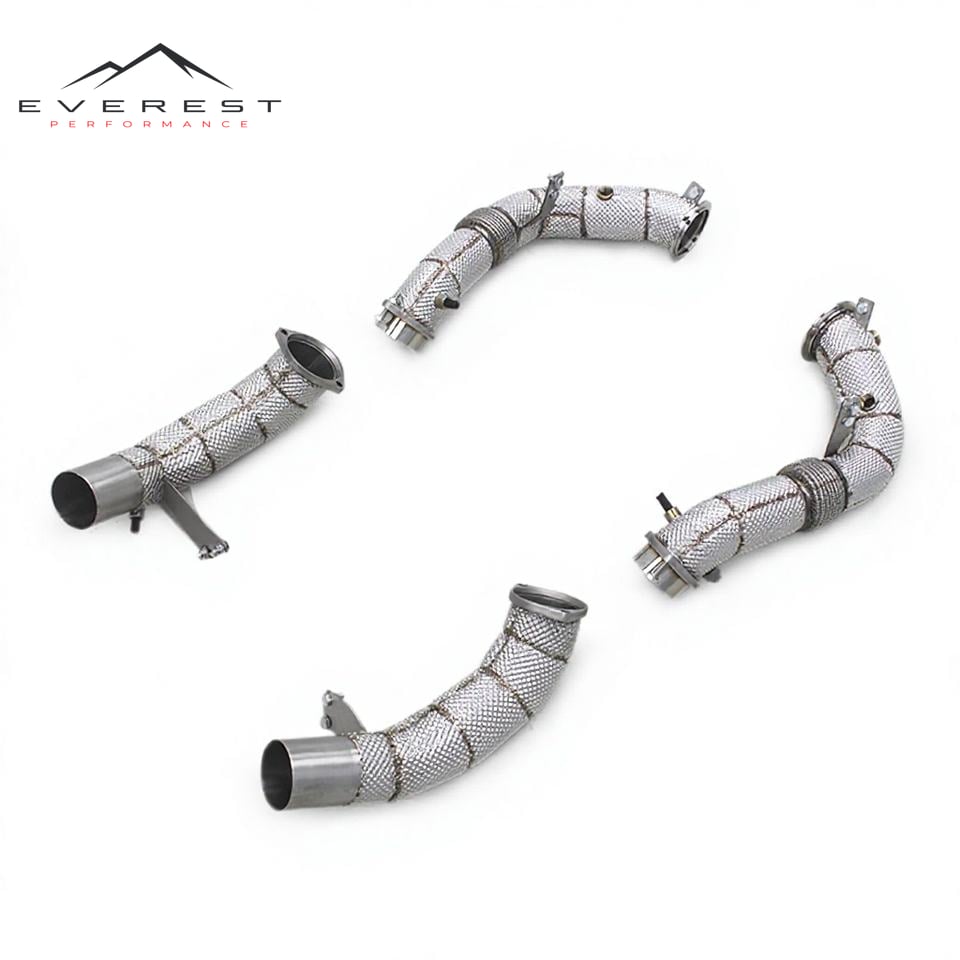 SS304 Exhaust Downpipe for BMW M850/M850i Alpina B8 G14 G15 G16 4.4TT 2019-2023 With Heat Shield Free Flow Downpipe