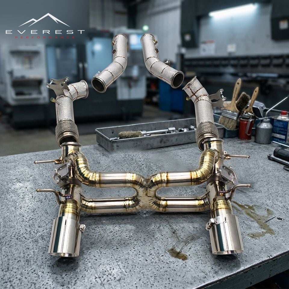 Titanium Exhaust Pipe with SUS304 Downpipe for Maserati MC20 3.0T 2020-2024 Valve Muffler Catback Exhaust System