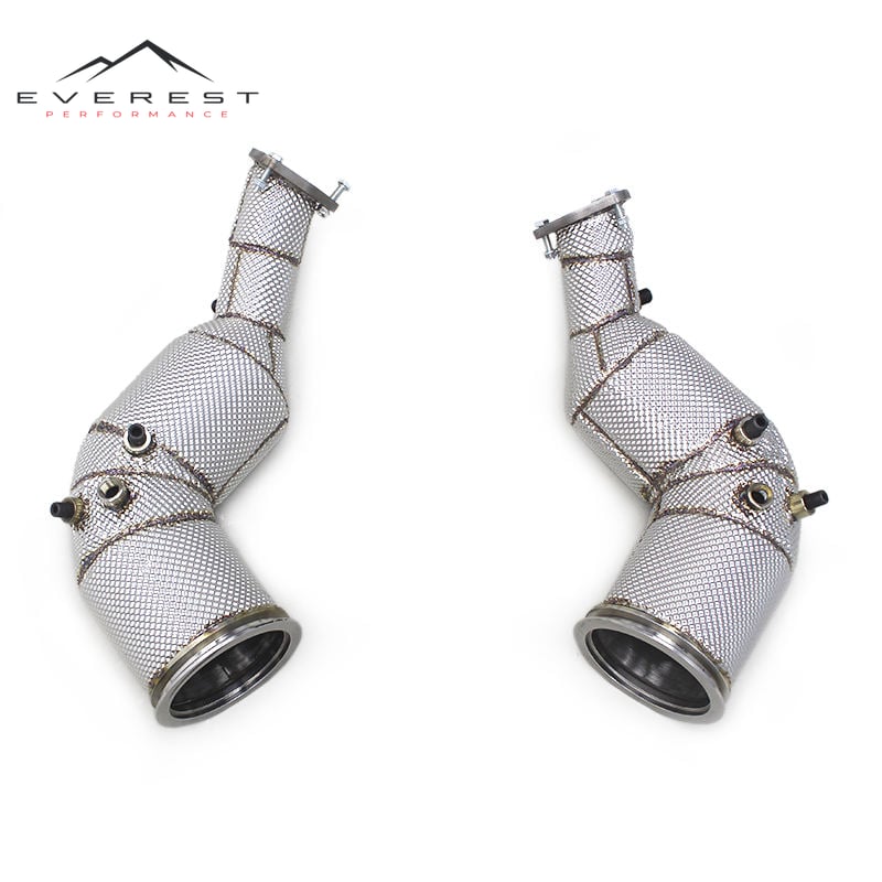 Exhaust Header Downpipe for Audi RS6 RS7 C8 4.0T 2021-2022 Performance Free Flow With OPF With Heat Shield