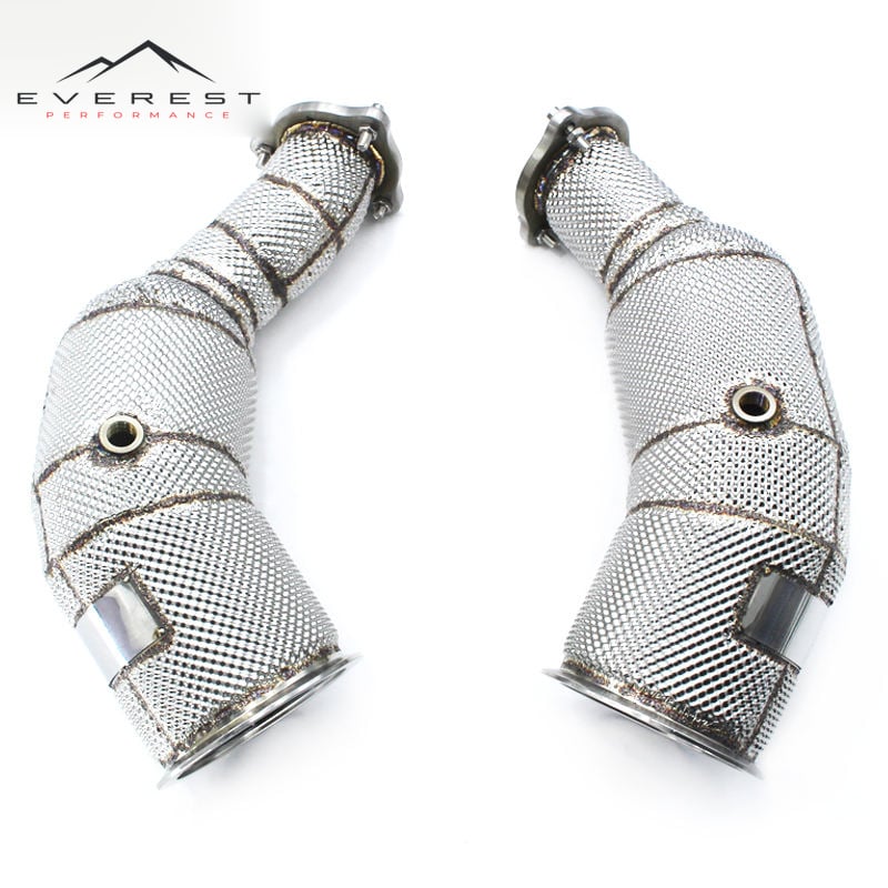 Direct Stainless Steel Downpipe for AUDI RS5 2.9T 2019-2022 Free Flow Exhaust Pipes With Heat Shield