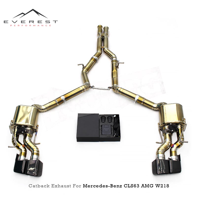Racing Valvetronic Titanium Catback Exhaust Pipes for Mercedes-Benz CLS63 AMG W218 5.5T 2013-2017 Valved Muffler X-pipe Exhaust