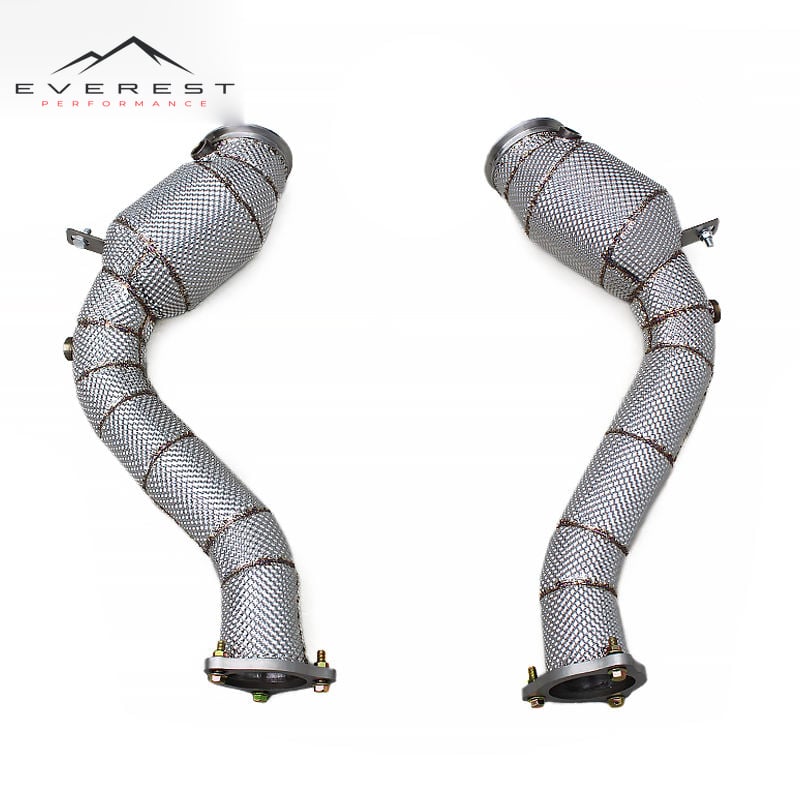 Exhaust Downpipe for Porsche Cayenne GTS 4.0T 2019-2024 Stainless Steel Exhaust Pipe with Heat Insulation