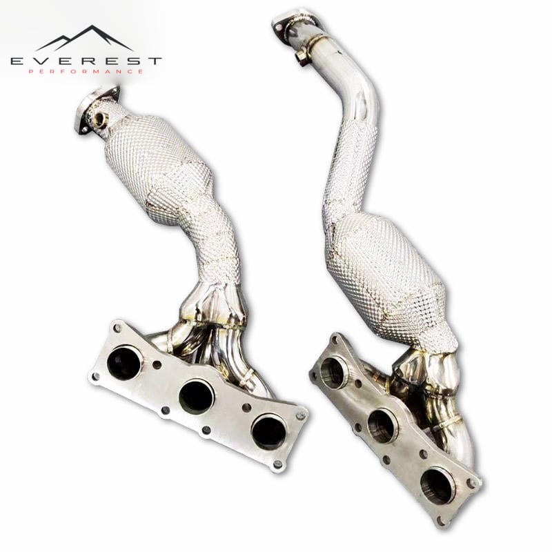 High Flow Catted Downpipe for BMW520/523/530 E60 2.5/3.0 2003-2010 Engine Stainless Steel Turbo Manifold Header Exhaust Downpipe