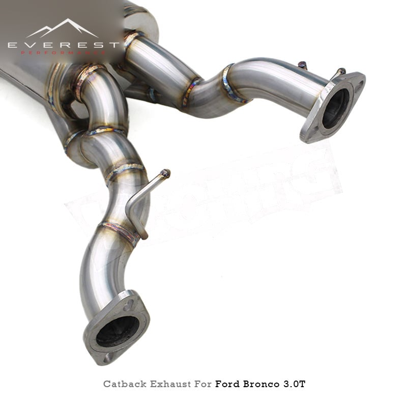 Stainless Steel Valvetronic Exhaust System for Ford Bronco V6 3.0T 2024-2025 Muffler Catback Pipe With Chrome Tips