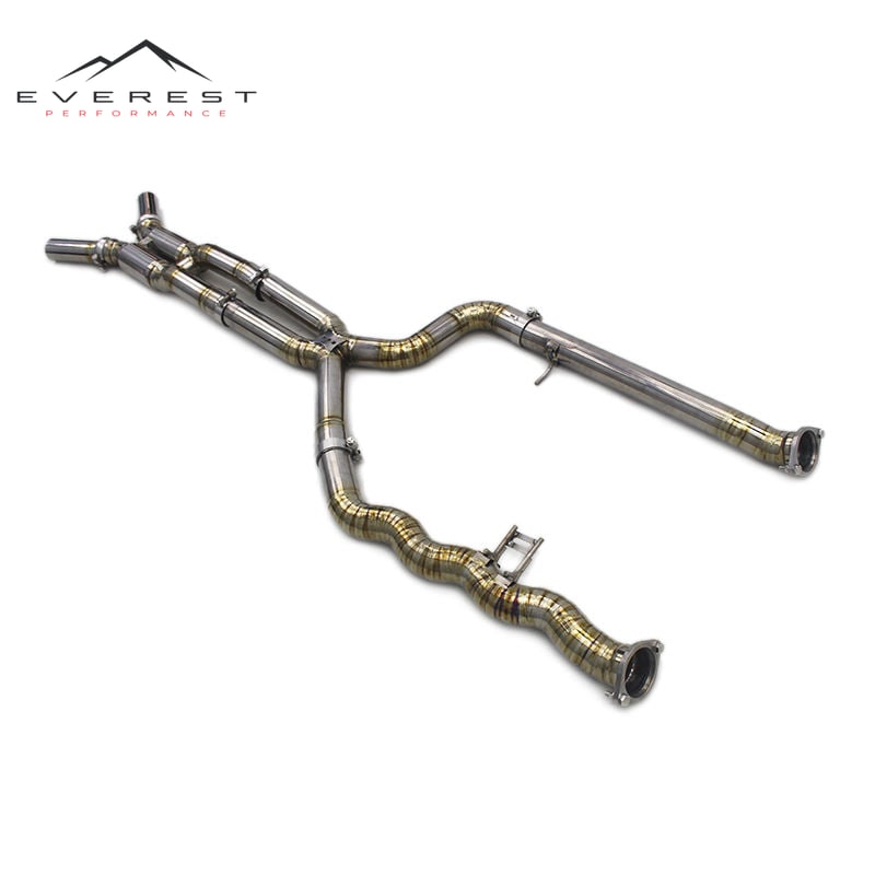 Equal Length Mid Pipes for BMW M3/M4 G80/G82 3.0T 2021-2023 Titanium Silver Exhaust System With Resonator