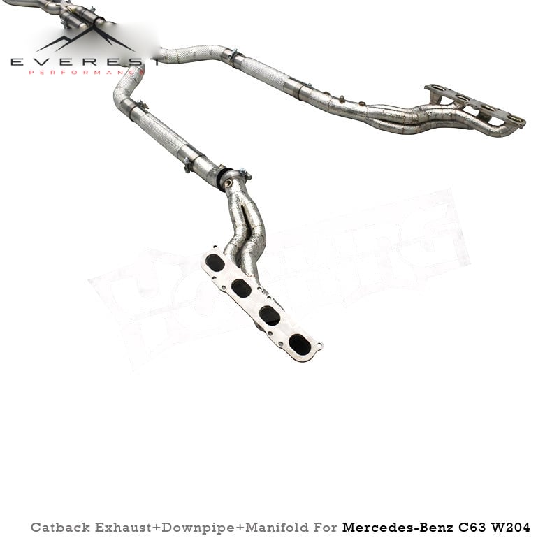 High Quality SUS304 1.5MM for Mercedes-Benz C63 AMG W204 2011-2015 Downpipe Manifold Valvetronic Catback Exhaust Pipes