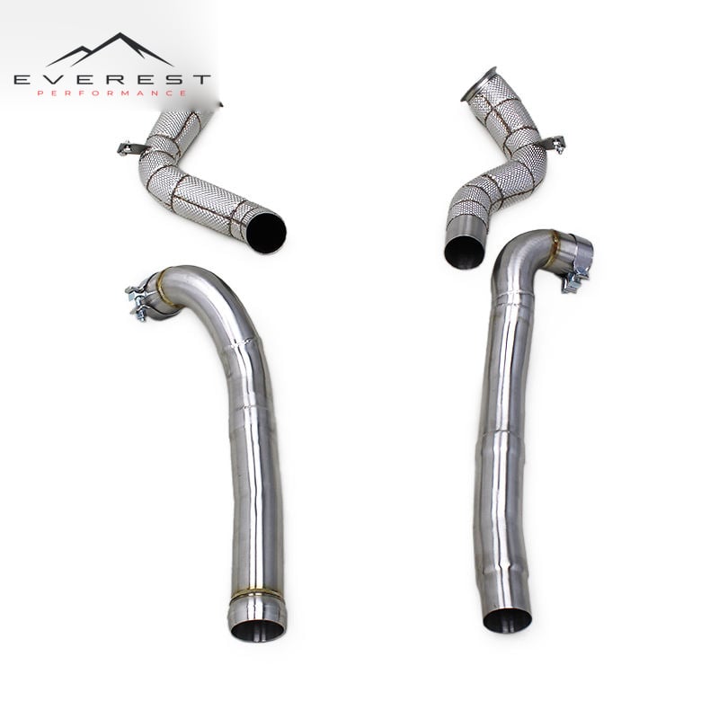 SS304 Exhaust Downpipe for Mercedes-Benz AMG GT GTS GTR GTC C190 4.0T 2014-2020 High Quality Free Flow Downpipes