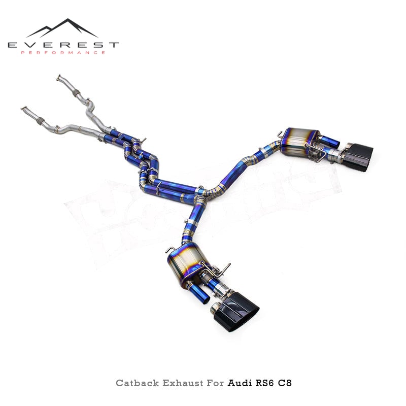 Custom Titanium Pipes Catback Muffler for AUDI RS6/RS7 C8 4.0T 2019-2024 Sport Car Parts Valved Exhaust System