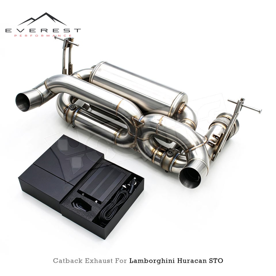 Custom SUS304 Pipe Rear Section for Lamborghini Huracan STO/EVO/TECNICA 5.2L 2019-2024 Dynamic Sound Valved Sport Exhaust System