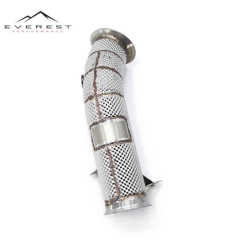 Heat Shield Exhaust Downpipe for BMW 335/335i 3.0T F30 N55 2013-2015 304 Stainless Steel Single Header