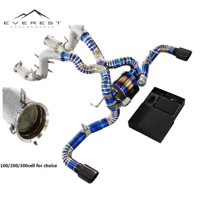 Plug Full Exhaust for Mclaren 540 Coupe/540C/570S/570GT 3.8T 2015+ Enhanced Sound Titanium Catback Cat Downpipe