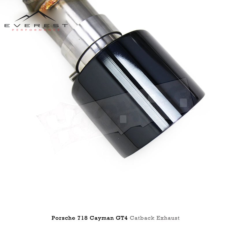 Stainless Steel Cross X Exhaust Pipes for Porsche 718 Cayman GT4 4.0L 2024 Muffler Catback Vacuum Valve