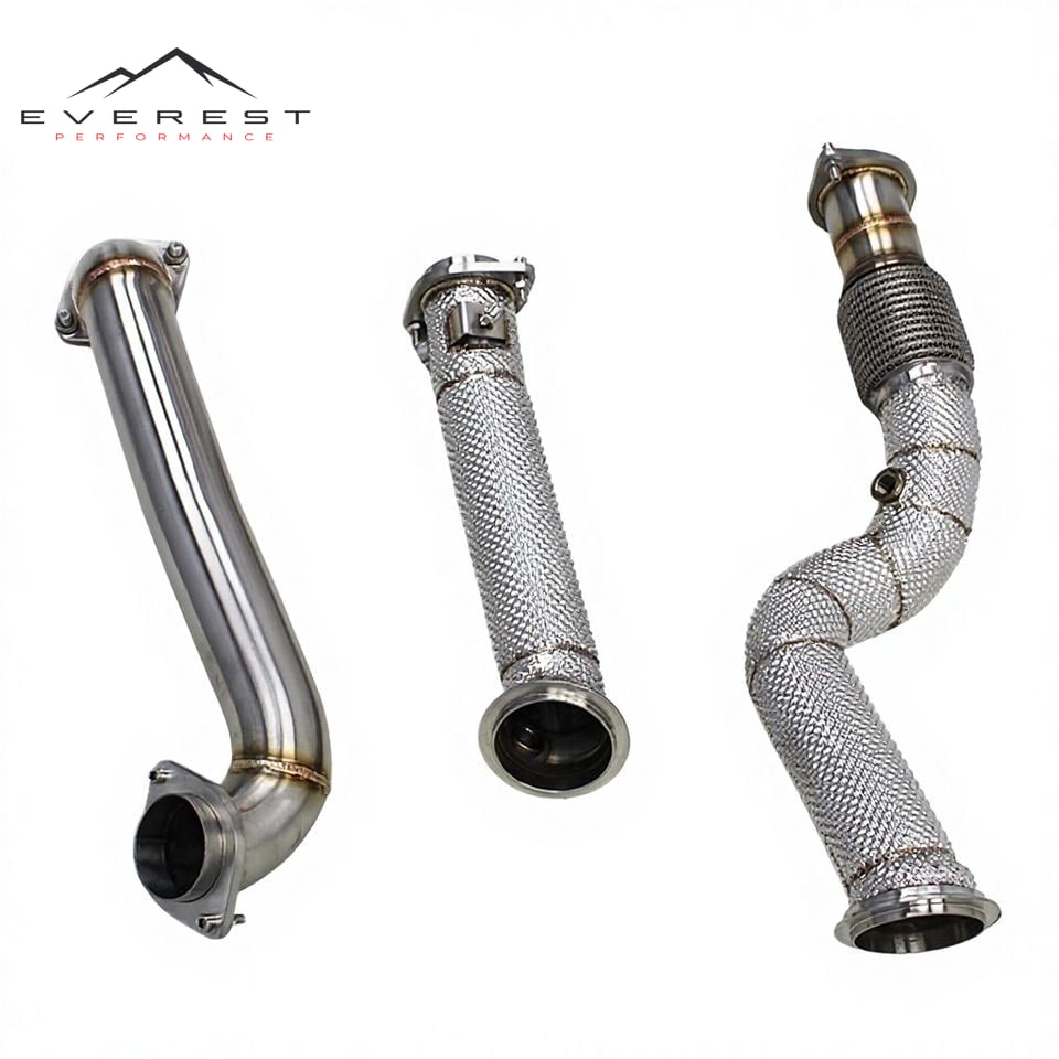 Free Flow Downpipe for BMW M2 G87 S58 3.0T 2023 Heat Shield Stainless Steel Straight Down Pipe