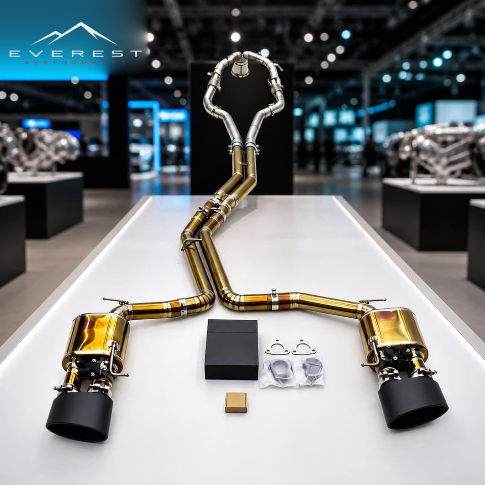 Titanium Golden Exhaust Pipes for Audi A6/A7 C7/C8 V6 3.0T 2012-2023 Catback Muffler Valvetronic Direct Downpipe