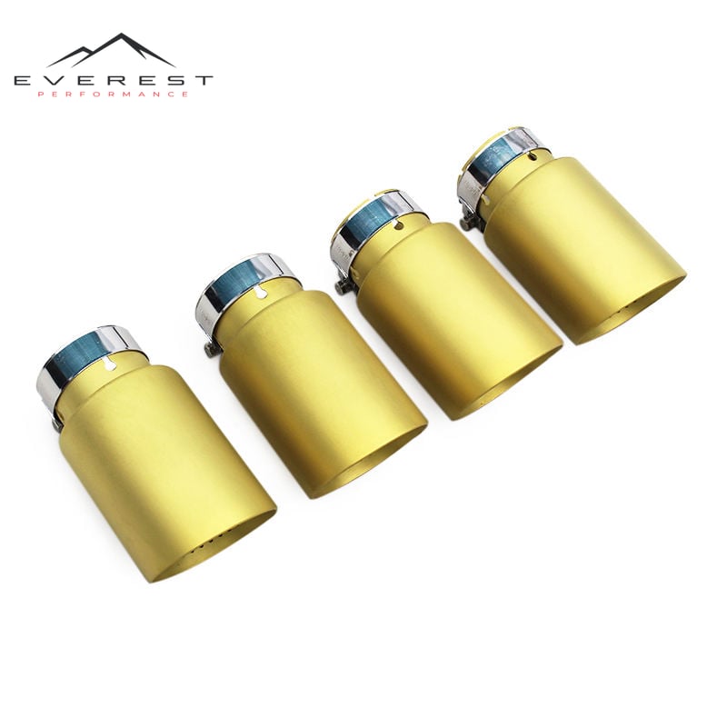 Stainless Steel Universal Exhaust Tips with Golden for Various Models Racing Exhaust Pipe Plating Gold Tail Throat Mouth