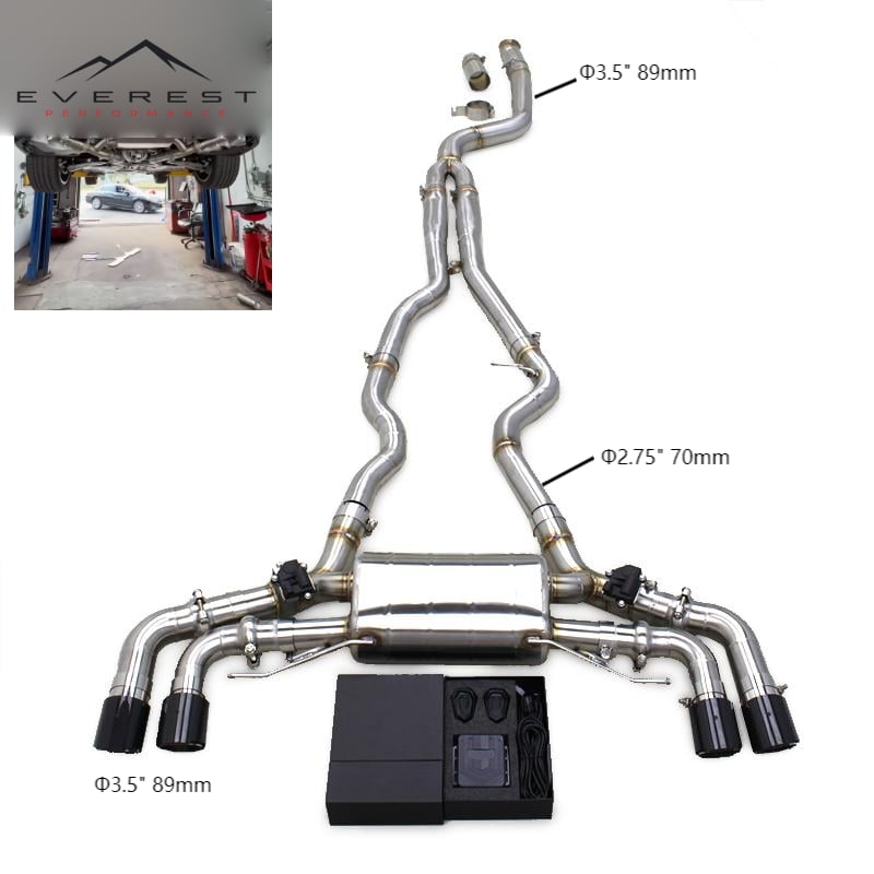 Racing Valved Exhaust System for BMW M240 M240i G42 B58 3.0T 2017-2024 Valvetronic Exhaust Pipes with Valve Remote Control Kit