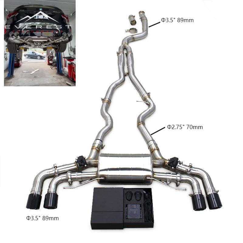 Racing Valved Exhaust System for BMW M240 M240i G42 B58 3.0T 2017-2024 Valvetronic Exhaust Pipes with Valve Remote Control Kit
