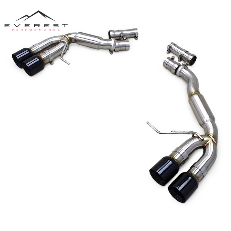 Rear Section for Porsche Macan GTS 3.0T 2014-2017 Stainless Steel Exhaust Pipe Axle Back Muffler Resonator With Black Tips