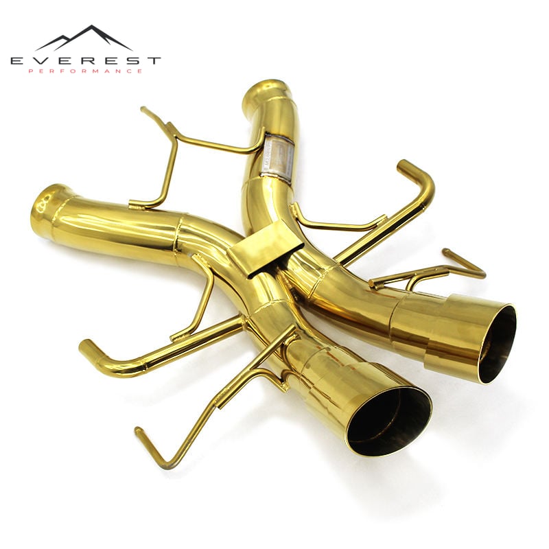 SUS304 Exhaust Pipe System for Mclaren P1 Hybrid 2013- Gold Plated Active X-Pipe Acoustic Axle-back Performance Exhaust