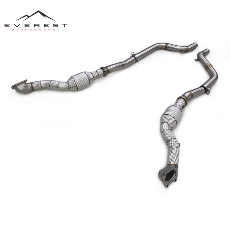 Catalyst Downpipe for Dodge Challenger 3.6L 2015-2023 Engine Polished Stainless Steel High Flow Pipe With Heat Shield