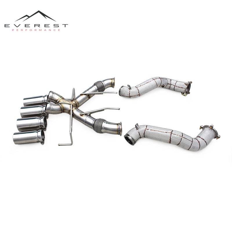 Racing Car X-Pipe Catback Exhaust Pipes System for Mclaren 750S 4.0T 2020-2025 Rear Section With Free Flow Header Downpipe