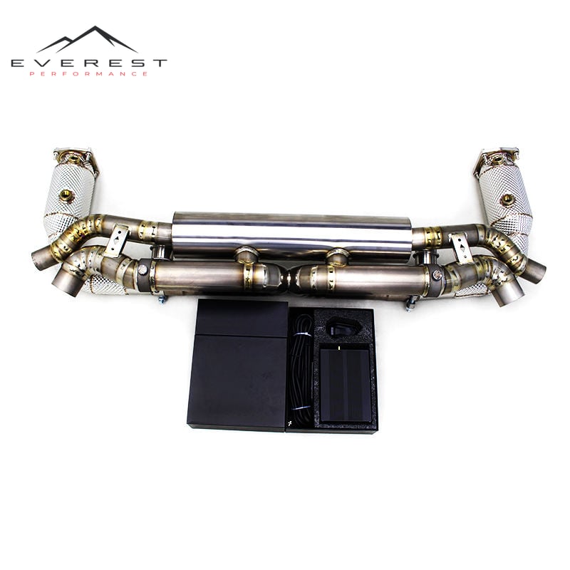 Custom SUS304 Header Downpipe Titanium Catback for Porsche 911 991/991.2 Turbo 2017-2019 Sport Car Valved Exhaust System