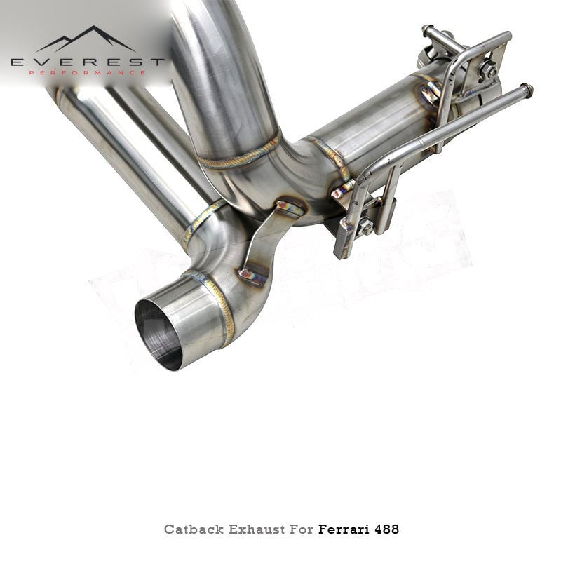 SS304 Axle Exhaust Pipe for Ferrari 488 GTB/Spider/Pista 3.9T V8 2015-2019 High Quality No Valve Catback Exhaust