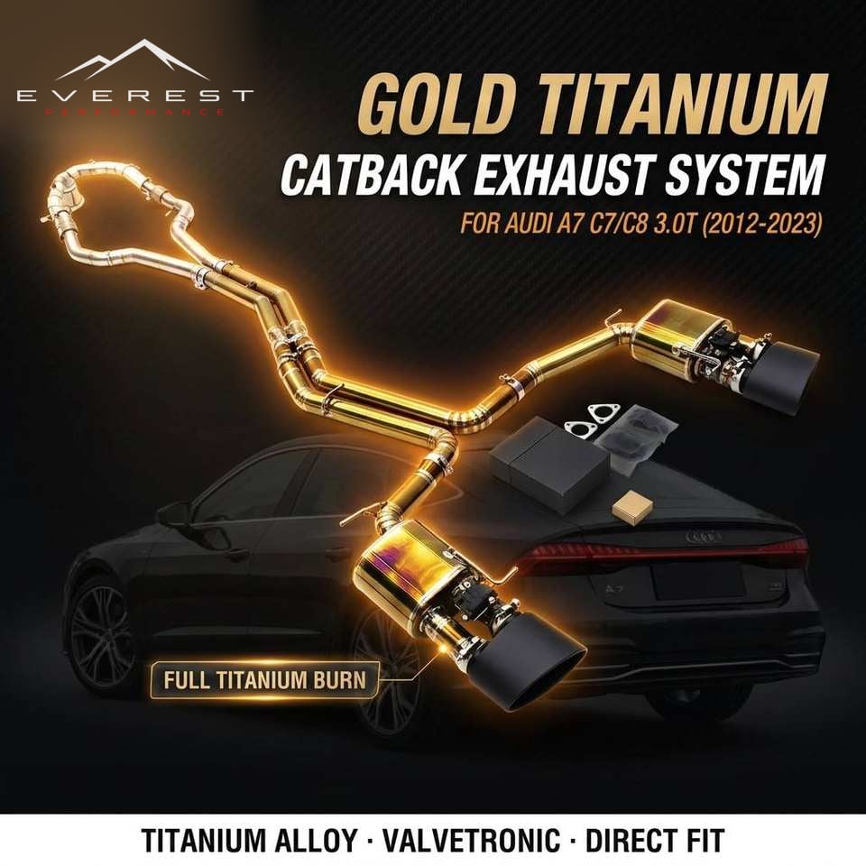 SS304 Valvetronic Catback Exhaust for Audi A6/A7 C7/C8 EA839 V6 3.0T 2012-2023 Downpipe Titanium High Flow Muffler