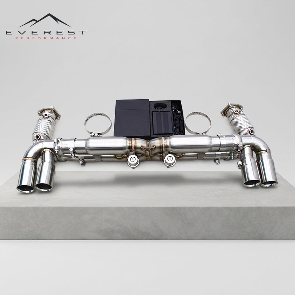 Stainless Steel Catted Header Catback for Porsche 911 997/997.1 Turbo 2004-2012 Valved Muffler Sport Exhaust System Downpipe