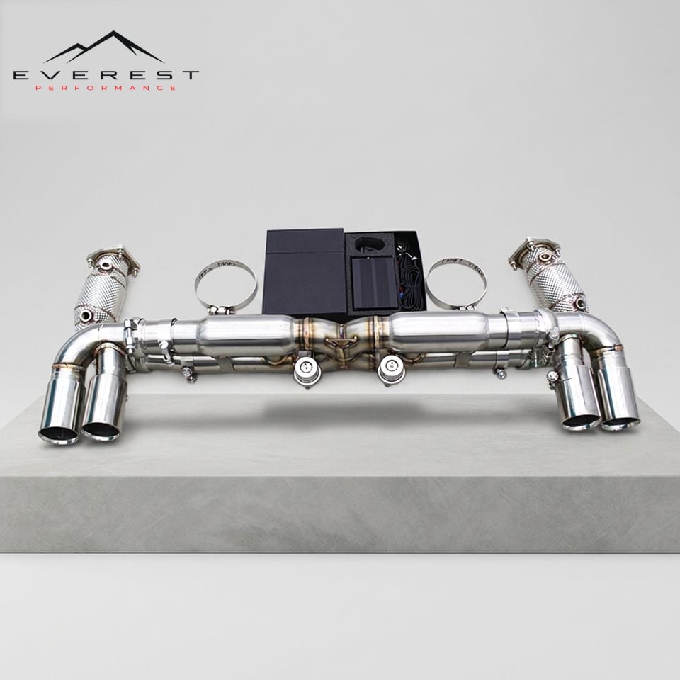 Stainless Steel Catted Header Catback for Porsche 911 997/997.1 Turbo 2004-2012 Valved Muffler Sport Exhaust System Downpipe