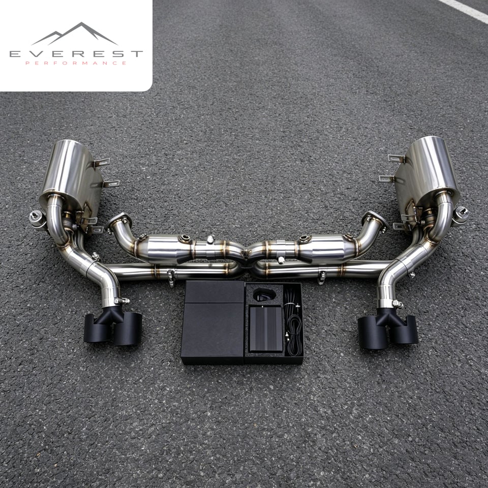 SS304 Exhaust Pipe System for Porsche 911 997/997.1 Turbo 3.6L 2004-2012 Vacuum Valve Sport Catback Exhaust Systems