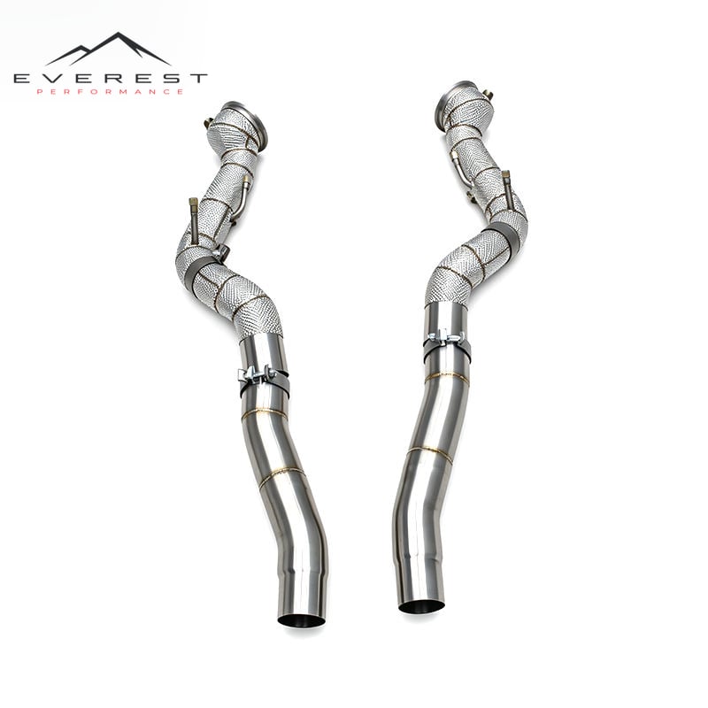 Racing Free Flow Exhaust Downpipe with OPF for Ferrari 12Cilindri F140 HD V12 6.5L 2024+ Heat Shield Stainless Steel 304 Pipe