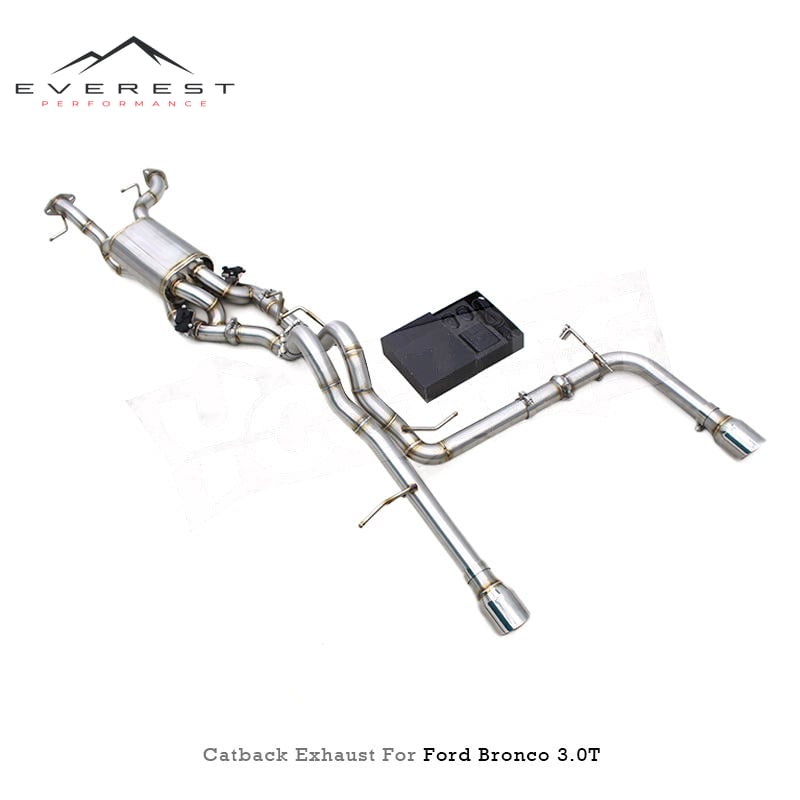 Valvetronic Exhaust System for Ford Bronco V6 3.0T 2024-2025 Stainless Steel Muffler Catback Pipe With Chrome Tips