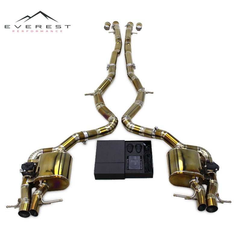 Custom Catback Exhaust for Mercedes-Benz S65 AMG W222 V12 6.0L 2014-2019 Gold Titanium Pipe Muffler Valvetronic Exhaust System