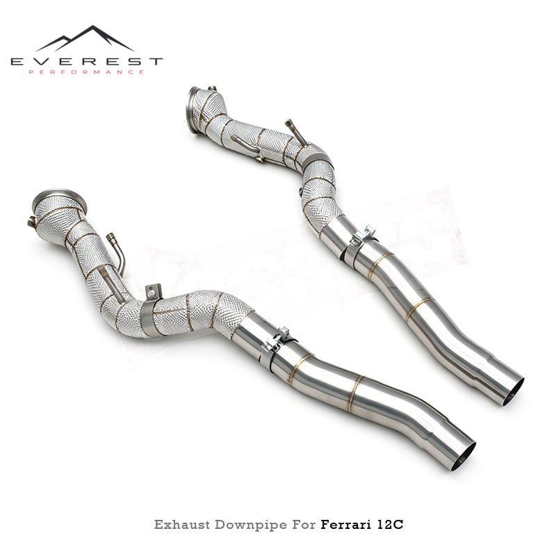 Free Flow Exhaust Downpipe with OPF for Ferrari 12Cilindri F140 HD V12 6.5L 2024+ Heat Shield Stainless Steel Exhaust Pipe