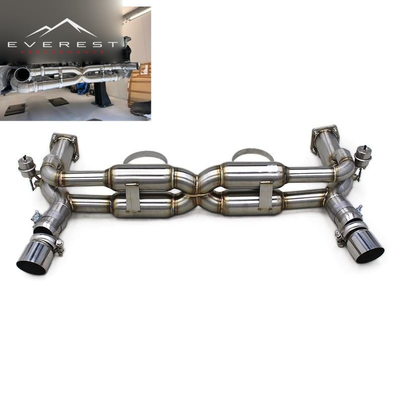 Catback Exhaust Pipes for Porsche 911 997/997.1 Turbo 3.6L 2004-2012 Stainless Steel Muffler Vacuum Valve