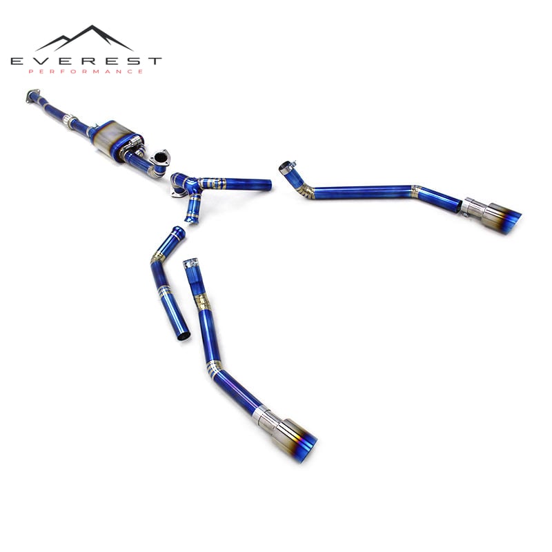 Titanium Blue Exhaust Pipe Muffler Catback for Ford F150 3.5T 2015-2019 Valved Muffler Exhaust