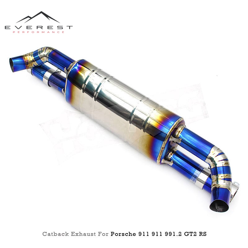Titanium Axle-Back Exhaust for Porsche 911 Carrera 991.2 GT2 RS 3.8T 2018-2019 Racing Car Titanium Exhaust Pipe Without Valve