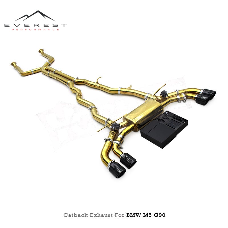 Racing Catback Exhaust System for BMW M5/M6 G90/G99 LCI 4.4T 2024-2025 Plating Gold Valvetronic Muffler Stainless Steel 304 Pipe