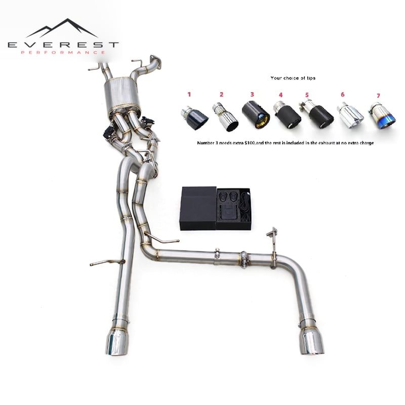 High Performance Exhaust System for Ford Bronco V6 3.0T 2024-2025 Stainless Steel Muffler Catback With Chrome Tips