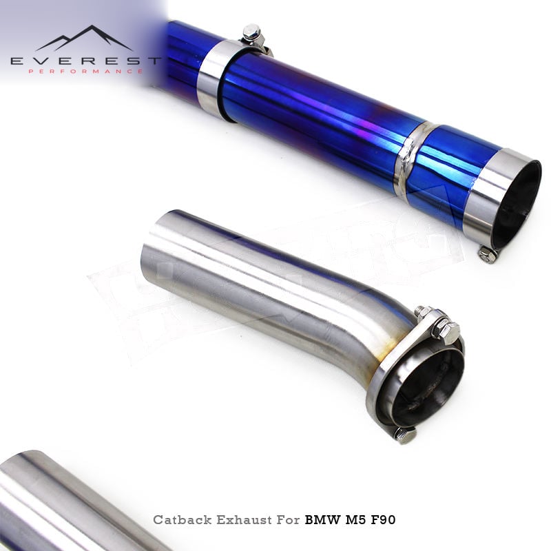 Racing Valvetronic Catback Exhasut Pipes for BMW M5 F90 LCI 4.4T 2018-2024 Titanium Blue Valved Muffler Exhasut With OPF