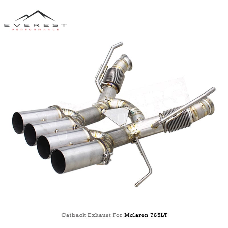 Auto Titanium Exhaust Pipes for Mclaren 765LT Coupe/Spider 4.0T 2020+ Lightweight Catback Straight Through Powerful System