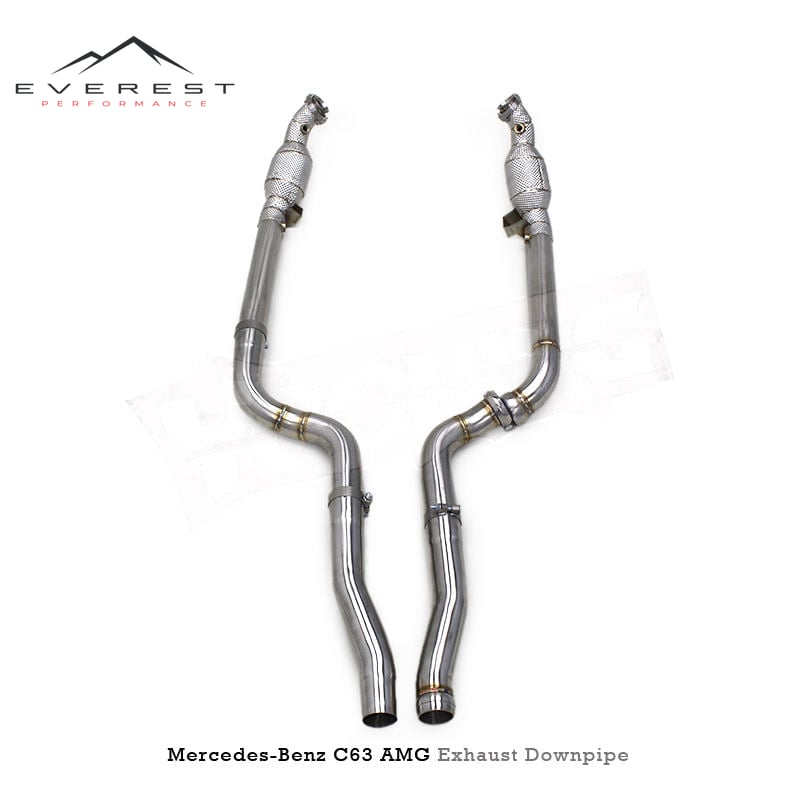 SS304 Exhaust Downpipes for Mercedes-Benz C63 AMG W204 6.2L 2011-2015 High Flow Catted Downpipe 100/200/300 Cell