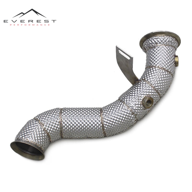 Straight Downpipe for Mercedes-Benz E200/E300 W213 2.0T 2017+ Heat Shield Free Flow Exhaust System Auto Part