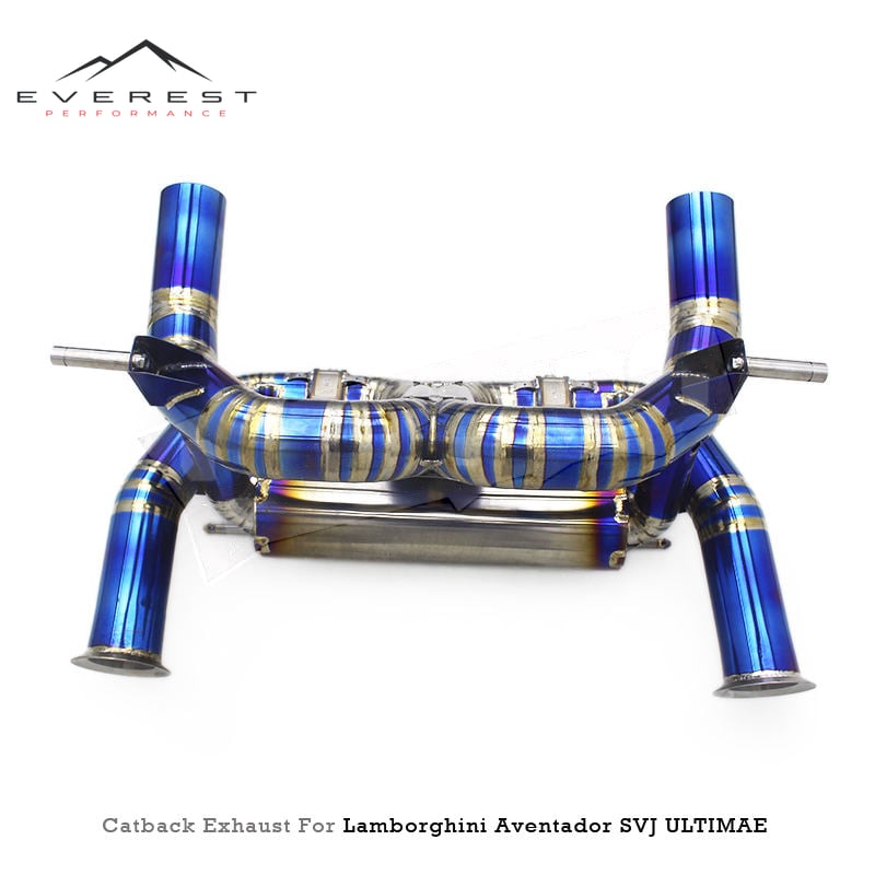 Racing Car Catback Exhaust Pipes System for Lamborghini Aventador SVJ/Ultimae LP780/LP 780-4 2021+ Titanium Valved Muffler Rear