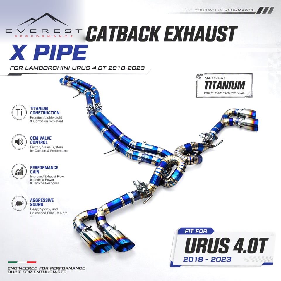Racing Catback Exhaust X Pipe for Lamborghini URUS 4.0T 2018-2023 Titanium Performance Exhaust Pipes Valve Muffler System