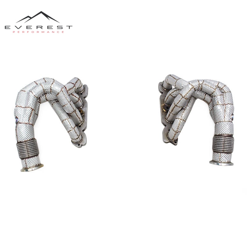Stainless Steel Long Tube Header Exhaust Pipes for Ferrari 458 4.5L 2011-2016 Heat Shield Manifold