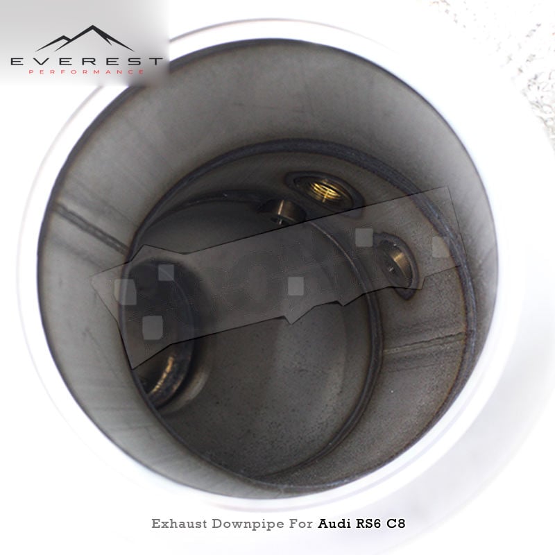SS304 Straight Free Flow Downpipe Exhaust Pipe for Audi RS6/RS7 C8 4.0T 2021-2023 With Heat Insulation Cover