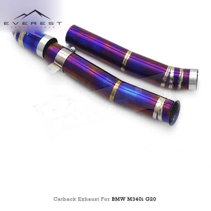 Titanium Catback Exhaust Pipes for BMW B58 G20 M340 M340i G22 M440 M440i 3.0T 2019-2023 Valvetronic Muffler Exhaust System